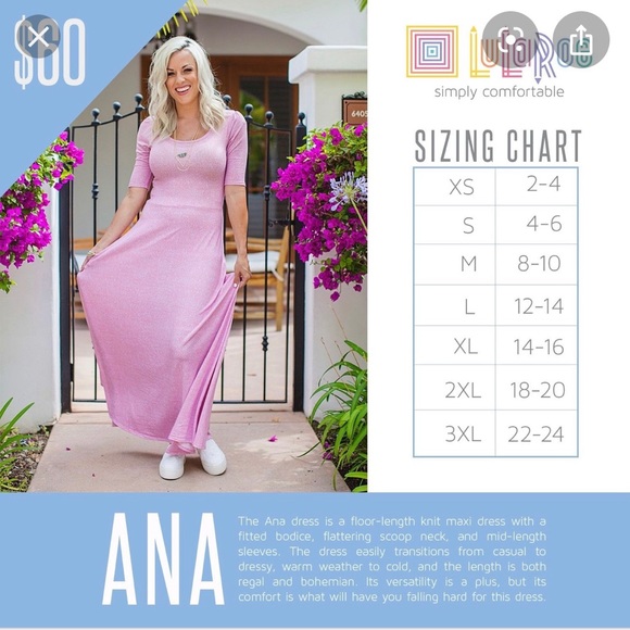 LuLaRoe Medium Grey Ana Maxi Dress NWT - Picture 3 of 3